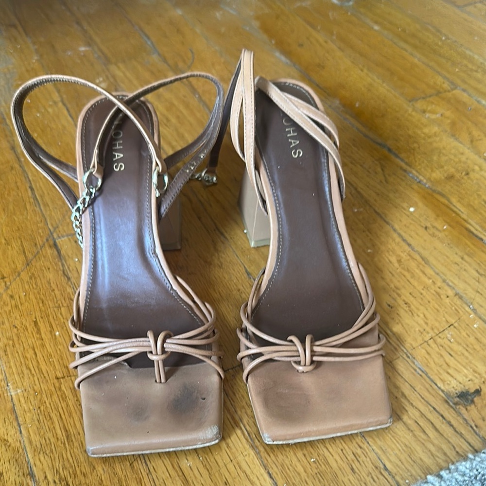 ALOHAS tan/ Brown Strappy Heeled Sandals